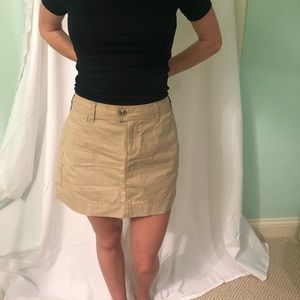 Khaki Mini Skirt with Pockets